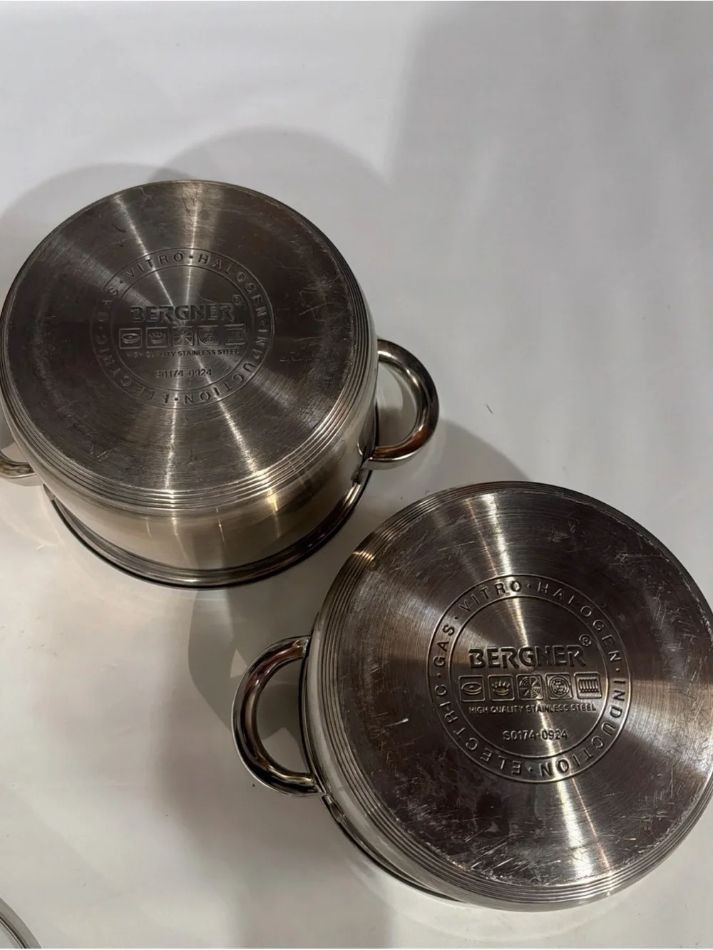 Stainless Steel Cooking Pots with Glass Lids - Silver